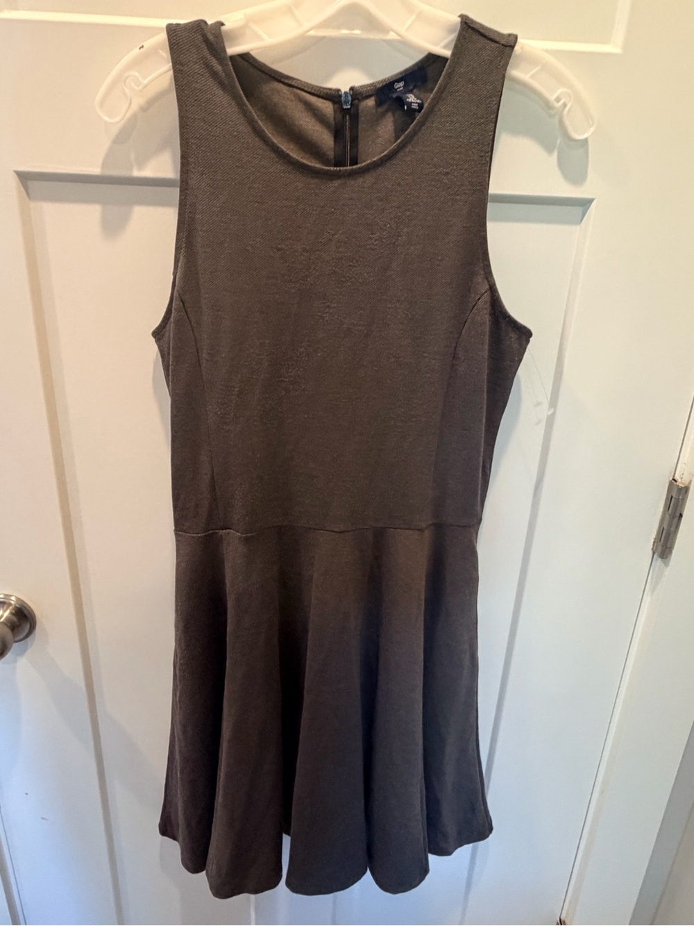Gap Heathered Charcoal Sleeveless Fit & Flare Knit Dress Size M